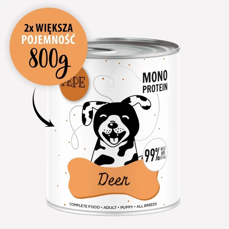 Paka Zwierzaka Pepe Jeleń karma dla psa 800g