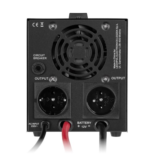 Zasilacz awaryjny KEMOT PROsinus-500-LiFePo4 przetwornica z czystym przebiegiem sinusoidalnym i funkcją ładowania 12V 230V 500VA/300W