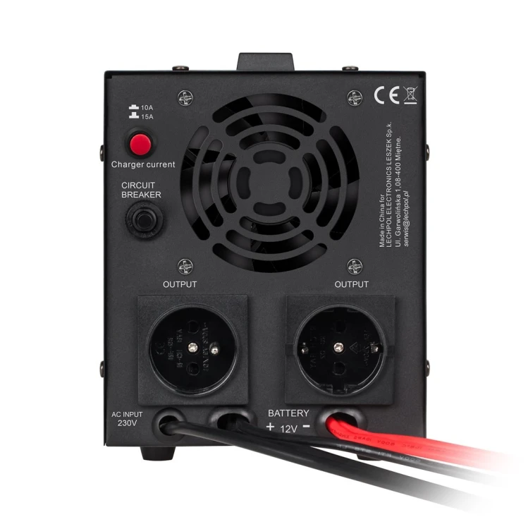 Zasilacz awaryjny KEMOT PROsinus-800 przetwornica z czystym przebiegiem sinusoidalnym i funkcją ładowania 12V 230V 800VA/500W - kolor czarny