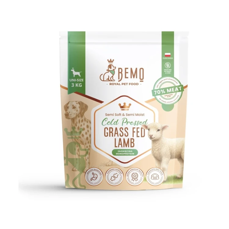 Bemo Cold Pressed Grass Fed Lamb - karma tłoczona na zimno dla psów z jagnięciną 3kg