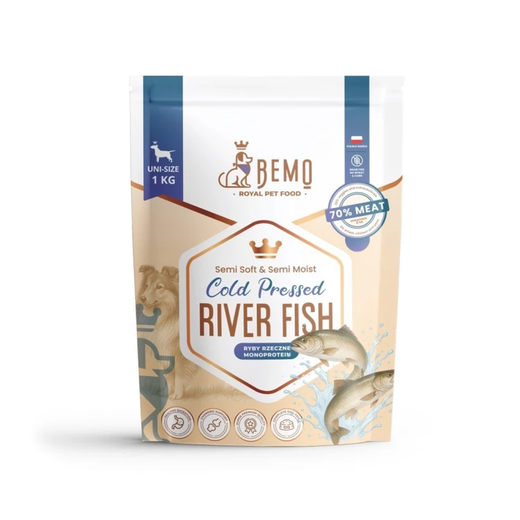 Bemo Cold Pressed River Fish - karma tłoczona na zimno dla psów z rybami rzecznymi 1kg