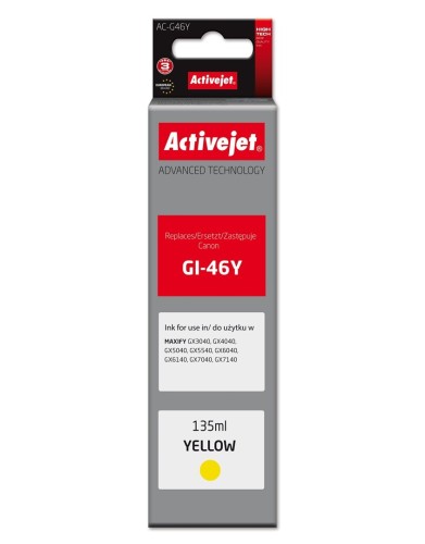 Activejet AC-G46Y Buteleczka z tuszem z atramentem (zamiennik Canon GI-46Y; Supreme; 135 ml; żółty)