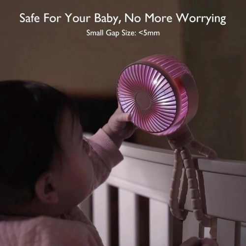 Momcozy przenośny wentylator do wózka, różowy