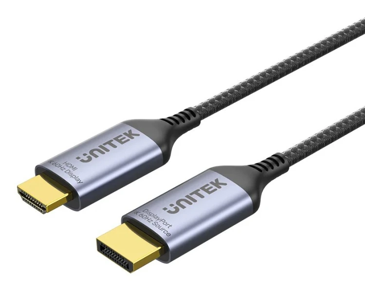 UNITEK KABEL DISPLAYPORT 1.4 DO HDMI 2.1, 8K, 1,8M