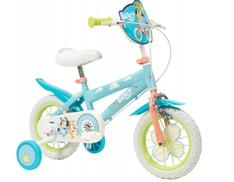 Rower dziecięcy TOIMSA Bluey 12" Błękitno-limonkowy