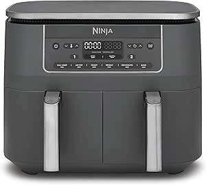 Ninja DZ300EU frytkownica Podwójny 7,6 l Autonomiczny 2470 W Frytkownica na gorące powietrze Szary
