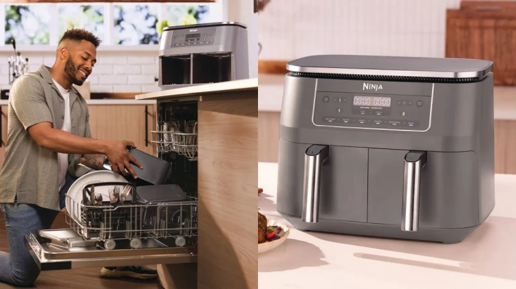 Ninja DZ300EU frytkownica Podwójny 7,6 l Autonomiczny 2470 W Frytkownica na gorące powietrze Szary