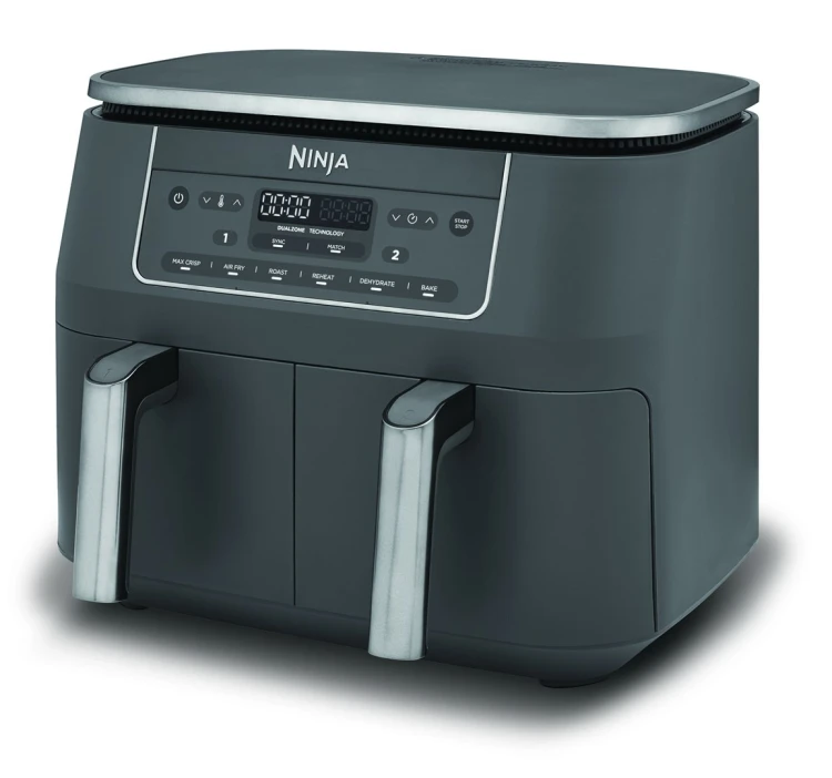 Ninja DZ300EU frytkownica Podwójny 7,6 l Autonomiczny 2470 W Frytkownica na gorące powietrze Szary