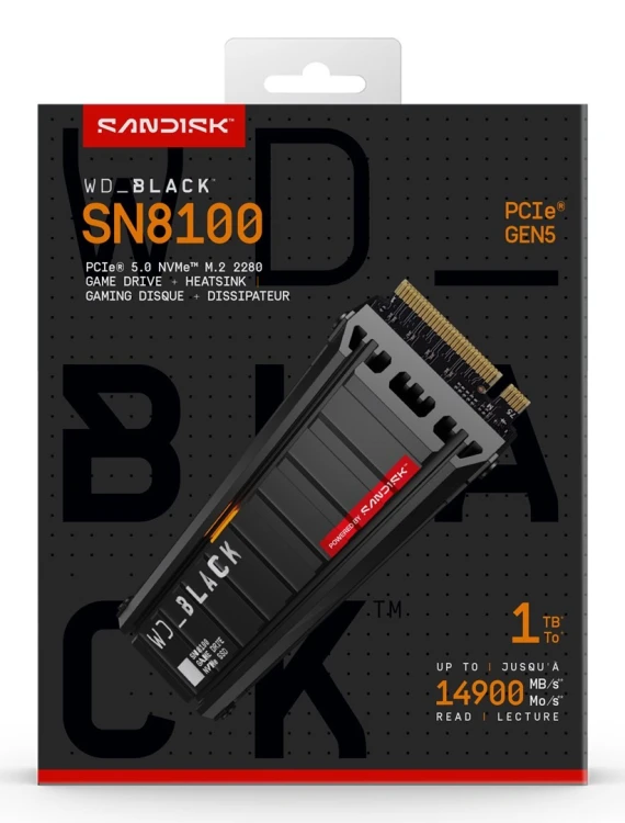 Western Digital Black SN8100 1 TB M.2 PCI Express 5.0 NVMe TLC 3D NAND