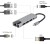 GEMBIRD A-CM-COMBO5-04 MULTI ADAPTER USB TYP-C 5W1 (HUB + HDMI + PD + CZYTNIK KART + LAN) SREBRNY