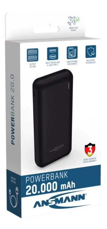 Ansmann PB212 Litowo-polimerowy (LiPo) 20000 mAh Czarny