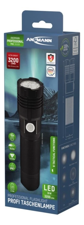 Ansmann Pro 3000R degiklio metalas, 3 x 10 W LED