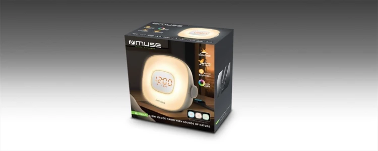 Radiobudzik Muse Light ML-198 CR, Biały