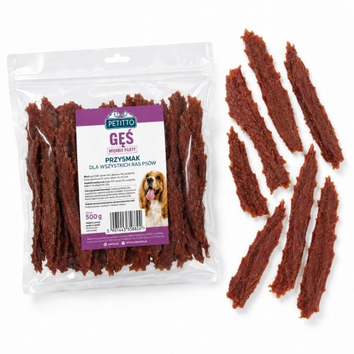PETITTO - Miękkie filety z Gęsi-  dla psa 500g