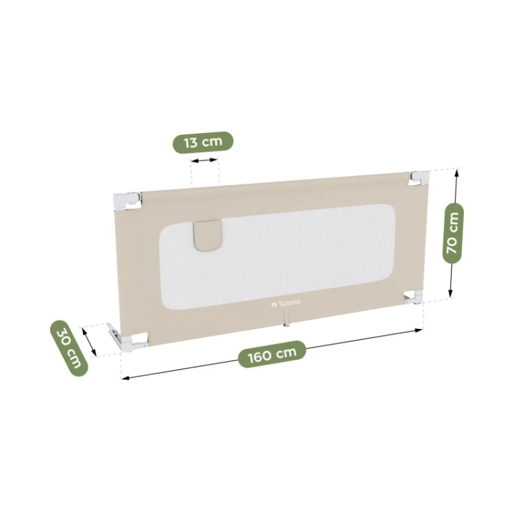 Barierka ochronna do łóżka Cover 46 Beige 160 cm