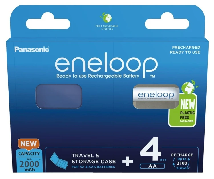 PANASONIC ENELOOP AA 2000mAh 4 szt + CASE
