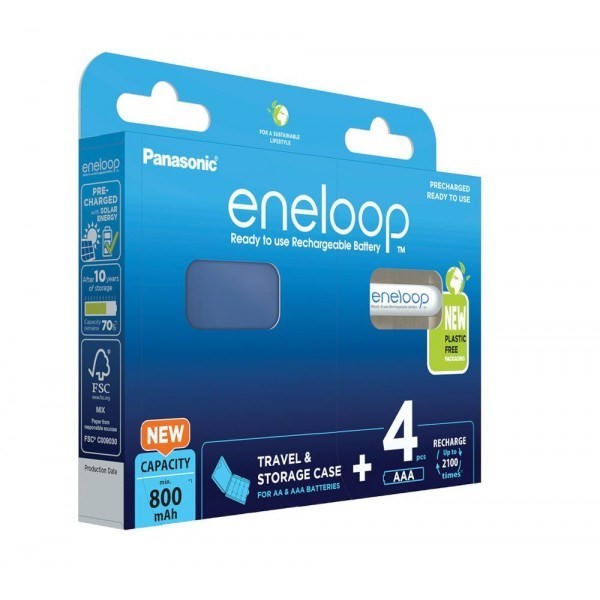 PANASONIC ENELOOP AAA 800mAh 4 szt + box
