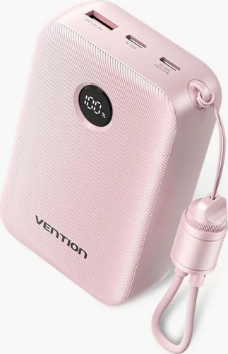 Powerbank Vention 20000mAh 2 x USB-C 1x USB-A z wyświetlaczem 22,5W różowy