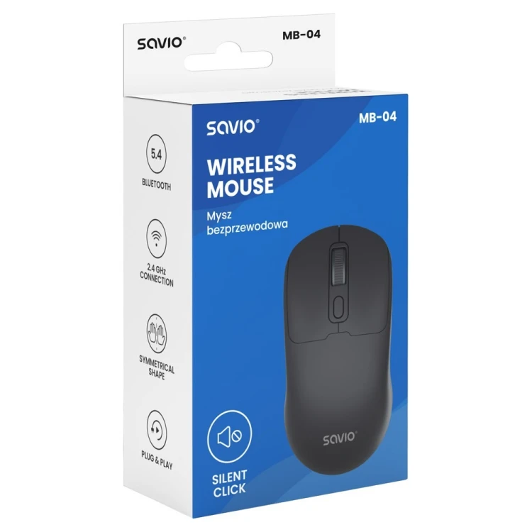 SAVIO MYSZ BEZPRZEWODOWA BT 2.4 GHZ MB-04