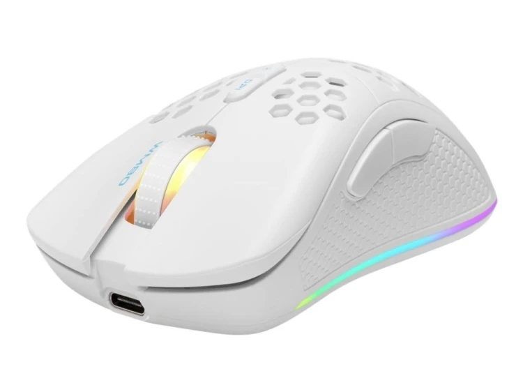 Deltaco Gaming GAM-120-W myszka Dla praworęcznych RF Wireless + Bluetooth + USB Type-A Optyczny 4800 DPI