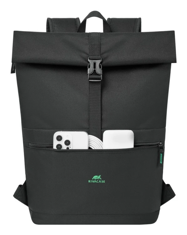 Rivacase Gremio plecak City backpack Czarny Poliester, Przetworzony politereftalan etylenu (rPET)