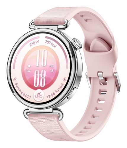 Huawei WATCH GT 7 41mm 3,35 cm (1.32") AMOLED Cyfrowy 466 x 466 px Ekran dotykowy Różowy, Srebrny Wi-Fi GPS