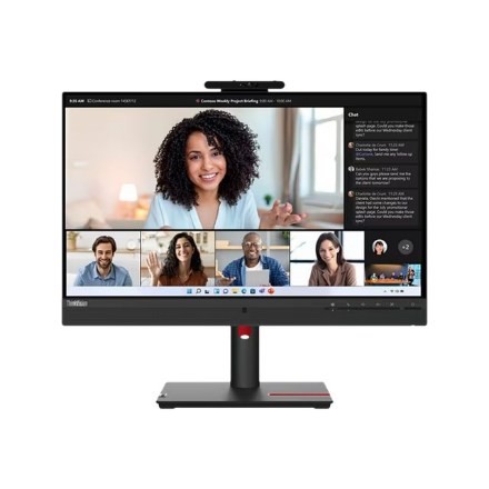 Lenovo Monitor ThinkVision 23.8" T24mv-30 16:9 Panel IPS 1920 x 1080  Lift USB Hub Daisy Chain Ethernet RJ45 Camera & Speakers DP HDMI