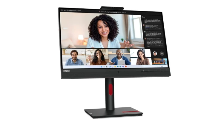 Lenovo Monitor ThinkVision 23.8" T24mv-30 16:9 Panel IPS 1920 x 1080  Lift USB Hub Daisy Chain Ethernet RJ45 Camera & Speakers DP HDMI
