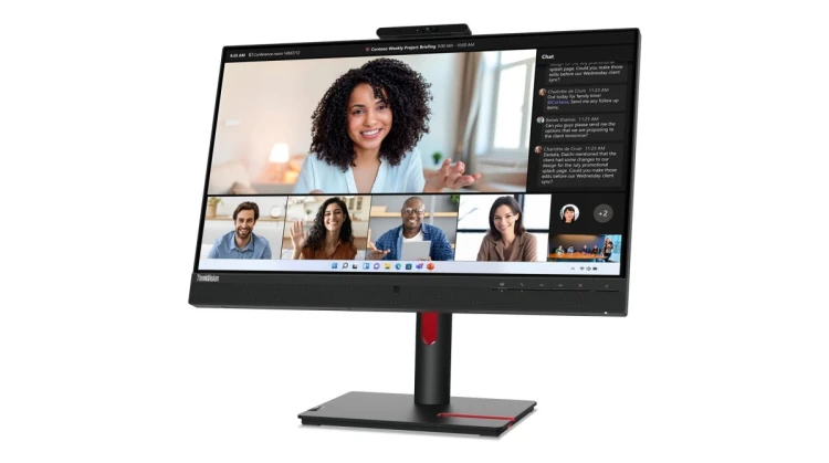 Lenovo Monitor ThinkVision 23.8" T24mv-30 16:9 Panel IPS 1920 x 1080  Lift USB Hub Daisy Chain Ethernet RJ45 Camera & Speakers DP HDMI