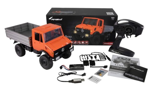 Samochód Amewi Mercedes-Benz Unimog Advanced 4WD 1:12 RTR pomarańczowy