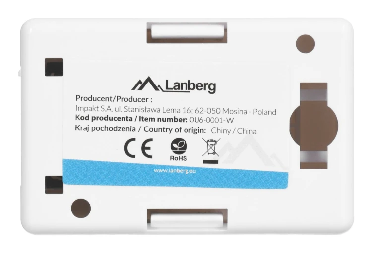 Gniazdo natynkowe Lanberg OU6-0001-W (RJ-45; kat. 6; UTP; kolor biały)