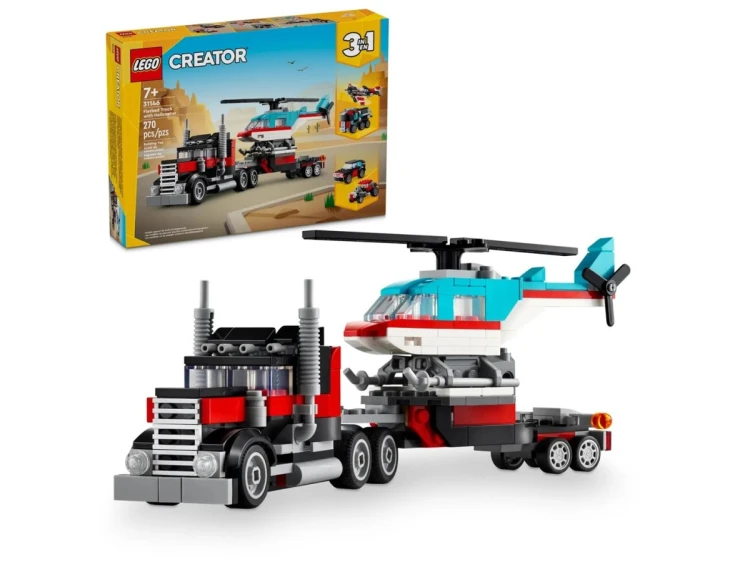 LEGO Creator 3w1 31146 - Ciężarówka z platformą i helikopterem