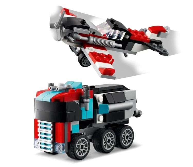 LEGO Creator 3w1 31146 - Ciężarówka z platformą i helikopterem