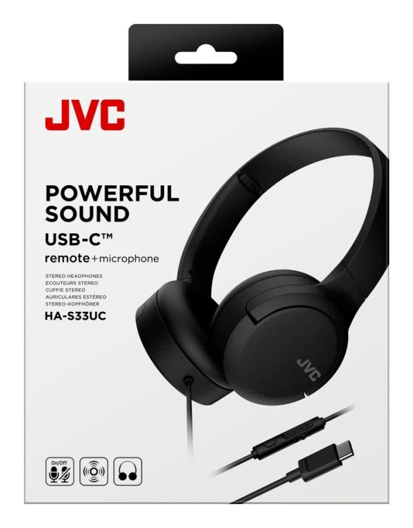 Słuchawki nauszne JVC HA-S33UC USB-C Czarne