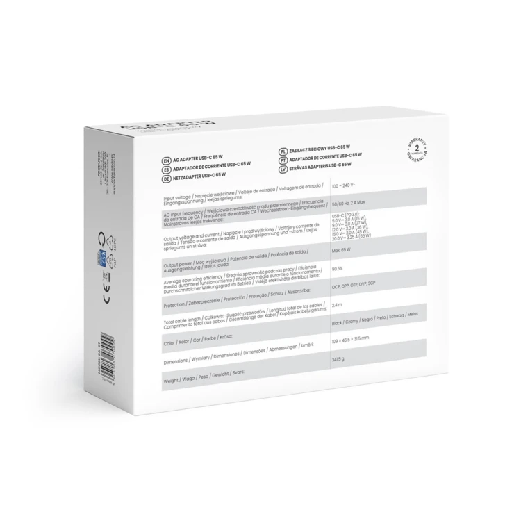 SAVIO ZASILACZ SIECIOWY USB-C 65W ZA-01