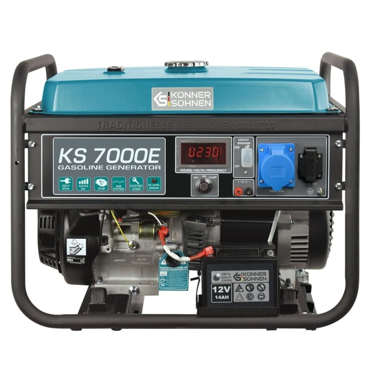 Könner & Söhnen KS 7000E agregat prądotwórczy 5000 W 25 l Benzynowy Czarny, Morski