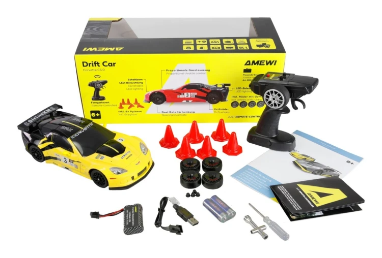 Amewi RC Drift Licencja Corvette żółty