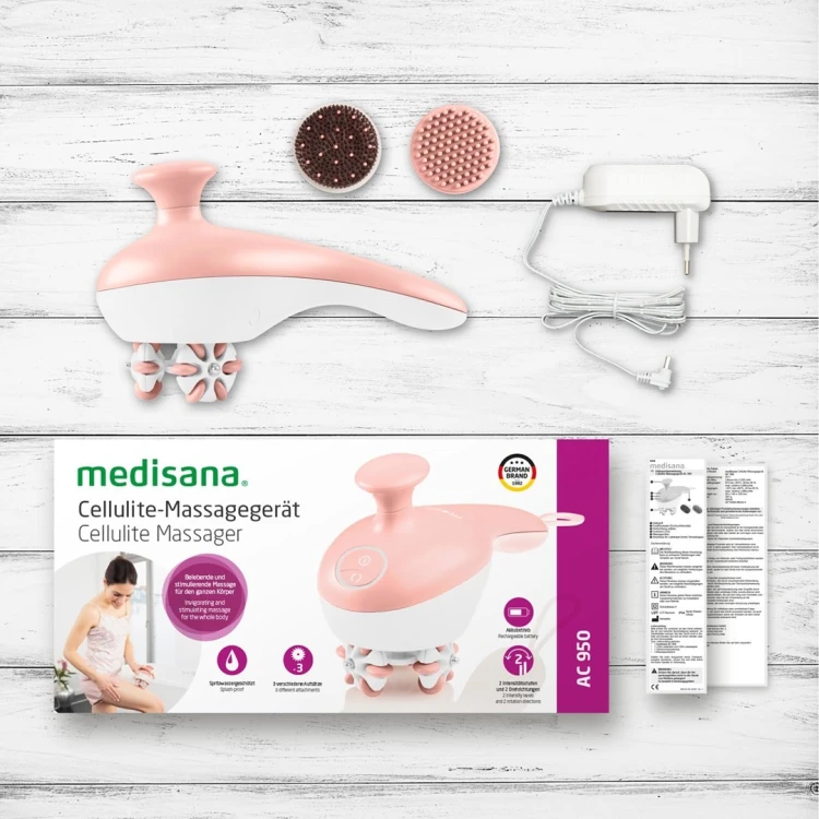 Masażer do celulitu Medisana AC 950 3 nasadki | 2 poziomy intensywności | IPX4 | 85 x 230 x 140 mm