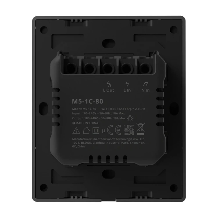 Włącznik światła SONOFF M5-1C-80 Matter Over Wi-Fi 1-kanałowy (grafitowy)