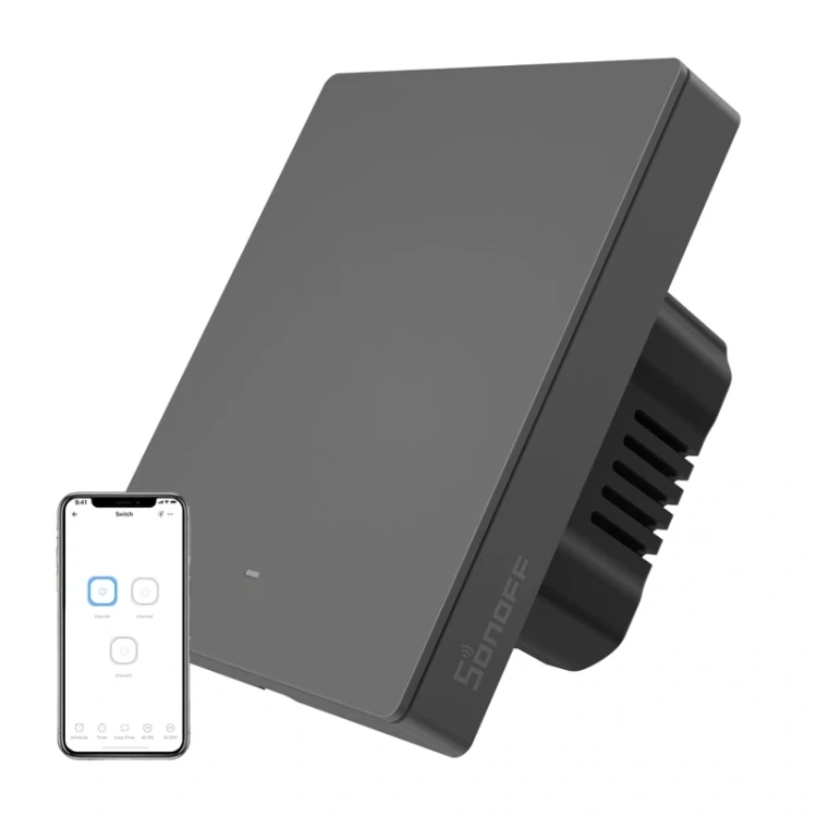 Włącznik światła SONOFF M5-1C-80 Matter Over Wi-Fi 1-kanałowy (grafitowy)