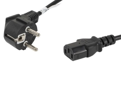 Kabel Lanberg CA-C13C-10CC-0018-BK (C13 / IEC C13 / IEC 320 C13 F - Shuko M; 1,8m; kolor czarny)