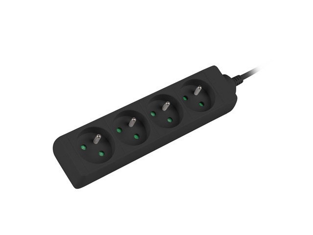Przedłużacz Lanberg PS0-04E-0100-IEC-BK (1m; kolor czarny)