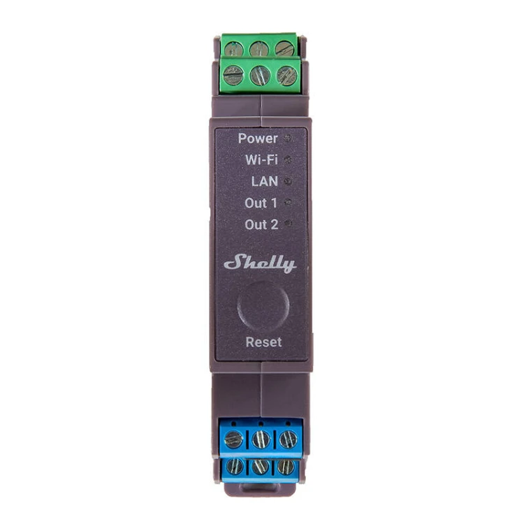 Przekaźnik SHELLY Pro 2 Wi-Fi/LAN na szynę DIN 2-kanał