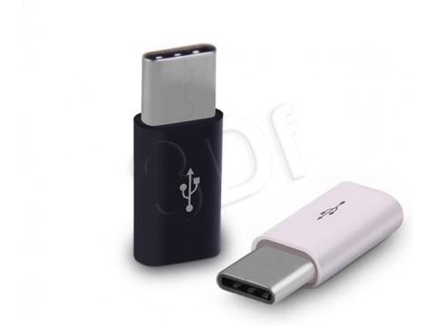 Adapter SAVIO AK-31/B (Micro USB F - USB typu C M; kolor czarny)