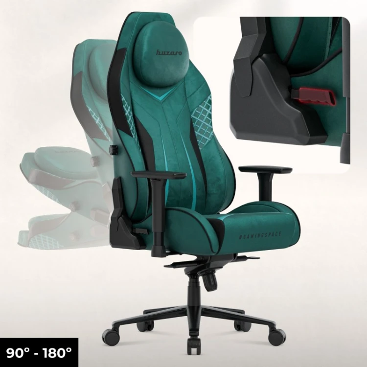 Fotel gamingowy zamszowy Force 8.3 Green