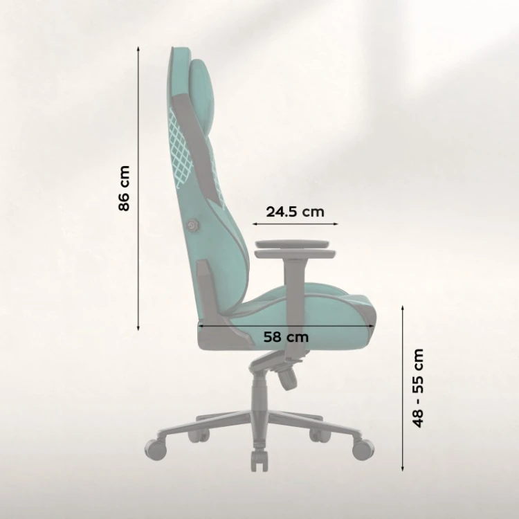 Fotel gamingowy zamszowy Force 8.3 Green