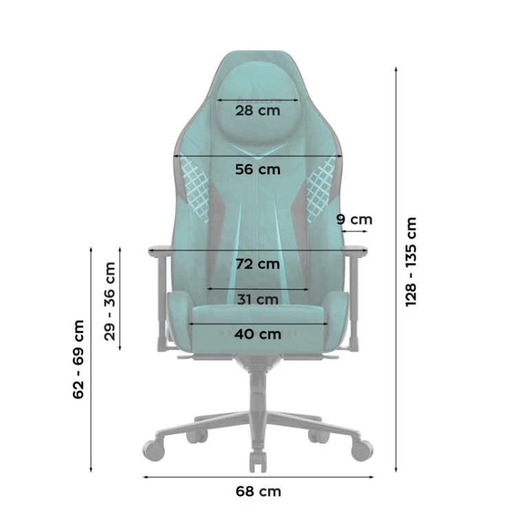 Fotel gamingowy zamszowy Force 8.3 Green