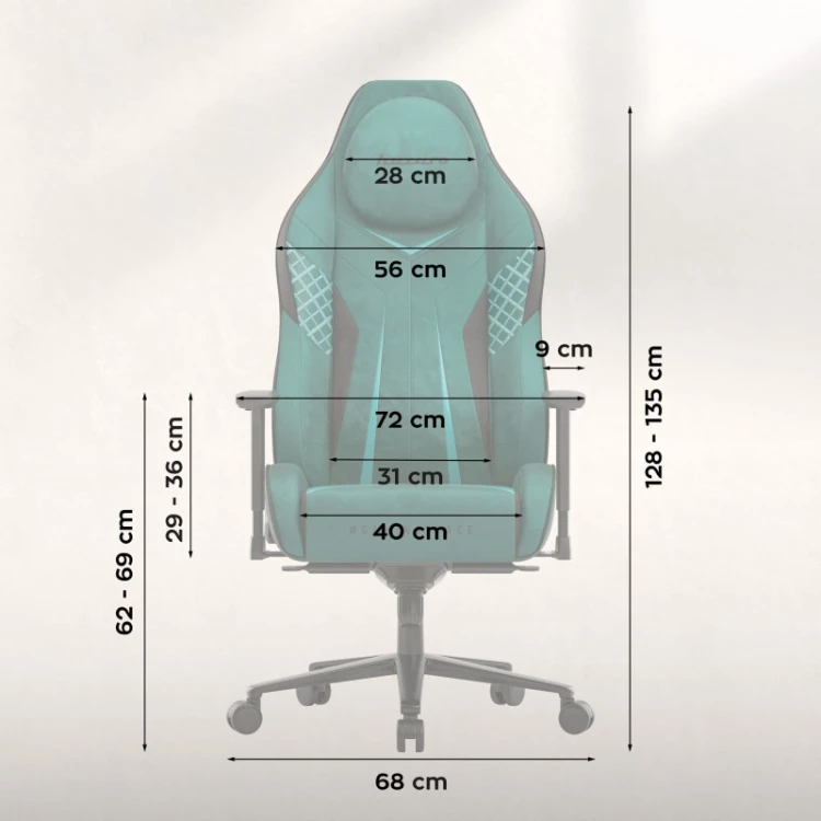 Fotel gamingowy zamszowy Force 8.3 Green