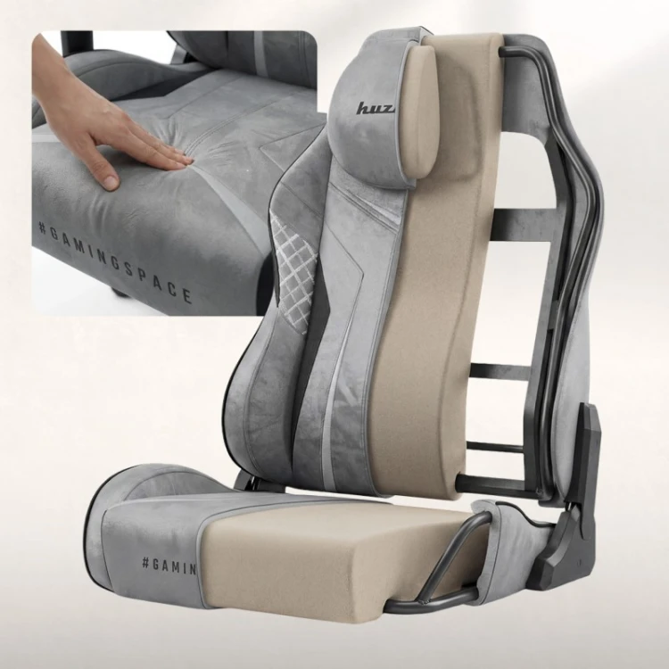 Fotel gamingowy zamszowy Force 8.3 Grey
