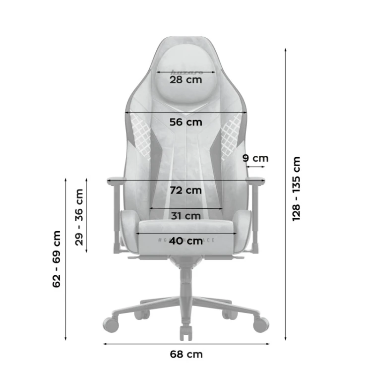 Fotel gamingowy zamszowy Force 8.3 Grey